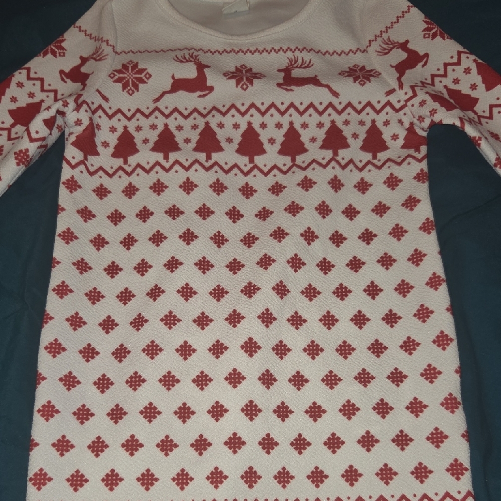 SHEIN Cream and Red Knit TODDLER dress